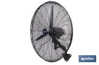 Ventilador industrial de pared con 3 velocidades | Potencia: 200 W | Color: negro | Oscilación 80° | Fácil instalación | Medidas: 81 x 81 x 88 cm - Cofan