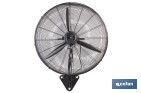 Ventilador industrial de pared con 3 velocidades | Potencia: 200 W | Color: negro | Oscilación 80° | Fácil instalación | Medidas: 81 x 81 x 88 cm - Cofan