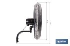 Ventilador industrial de pared con 3 velocidades | Potencia: 200 W | Color: negro | Oscilación 80° | Fácil instalación | Medidas: 81 x 81 x 88 cm - Cofan