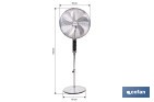 Ventilador de pie de 70 W con mando a distancia y 5 aspas | 3 velocidades, función oscilación, temporizador, 3 modos de ventilación | Disponible en diferentes colores - Cofan