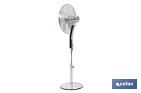 Ventilador de pie de 70 W con mando a distancia y 5 aspas | 3 velocidades, función oscilación, temporizador, 3 modos de ventilación | Disponible en diferentes colores - Cofan