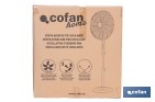 Ventilador de pie de 70 W con mando a distancia y 5 aspas | 3 velocidades, función oscilación, temporizador, 3 modos de ventilación | Disponible en diferentes colores - Cofan