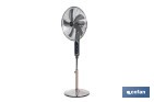 Ventilador de pie de 70 W con mando a distancia y 5 aspas | 3 velocidades, función oscilación, temporizador, 3 modos de ventilación | Disponible en diferentes colores - Cofan