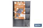 Organizador de cubiertos con separadores para cajón | Cubertero con 8 compartimentos y separadores modulares | Color: gris | Material: polipropileno - Cofan