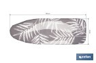 Cushioned ironing board cover | Universal size | White branch pattern | Colour: two-tone grey | Material: 100% cotton | Reflects steam | Size: 135 x 53cm - Cofan