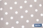 Funda acolchada para tabla de planchar | Tamaño universal | Estampado de lunares blancos y fondo gris | Material: 100 % algodón | Refleja el vapor | Medidas: 135 x 53 cm - Cofan