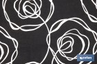 Funda acolchada para tabla de planchar | Tamaño universal con 3 capas | Estampado de rosas negras | Material: 100 % algodón | Refleja el vapor | Medidas: 135 x 53 cm - Cofan