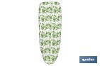 FUNDA ACOLCHADA PARA TABLA DE PLANCHAR | TAMAÑO UNIVERSAL | ESTAMPADO DE TRIÁNGULOS VERDES | MATERIAL: 100 % ALGODÓN | REFLEJA EL VAPOR | MEDIDAS: 140 X 60 CM