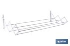TENDEDERO DE PARED EXTENSIBLE EN ALUMINIO PULIDO | MEDIDA: 100 CM | 5 VARILLAS CON 5 METROS DE ÁREA DE TENDIDO | IDEAL PARA INTERIORES Y EXTERIORES