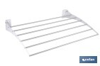 TENDEDERO DE PARED ABATIBLE | 6 VARILLAS DE ALUMINIO | ÁREA DE TENDIDO DE 4,5 M | LONGITUD: 75 CM | COLOR: BLANCO