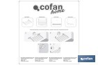 Tendedero de pared abatible | 6 varillas de aluminio | Área de tendido de 4,5 m | Longitud: 75 cm | Color: blanco - Cofan