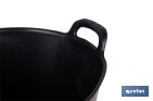 Capazo negro de polietileno reciclado con base plana estable | Adecuado para uso agrícola y construcción, poda, vendimia, apilable | Disponible en varias capacidades - Cofan