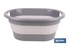 Barreño plegable con 18 litros de capacidad en color gris y blanco | Ahorro de espacio, fácil almacenamiento y transporte - Cofan