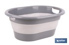 Barreño plegable con 18 litros de capacidad en color gris y blanco | Ahorro de espacio, fácil almacenamiento y transporte - Cofan