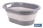 BARREÑO PLEGABLE CON 18 LITROS DE CAPACIDAD EN COLOR GRIS Y BLANCO | AHORRO DE ESPACIO, FÁCIL ALMACENAMIENTO Y TRANSPORTE