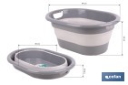 Barreño plegable con 18 litros de capacidad en color gris y blanco | Ahorro de espacio, fácil almacenamiento y transporte - Cofan