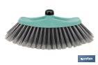 Sweeping brush | Polypropylene head | PVC bristles | Turquoise and grey | Size: 34 x 8 x 15cm - Cofan