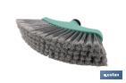 Sweeping brush | Polypropylene head | PVC bristles | Turquoise and grey | Size: 34 x 8 x 15cm - Cofan