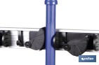 Colgador de escobas y fregonas con 3 soportes y 4 ganchos | Organizador de pared fuerte, práctico y ajustable - Cofan