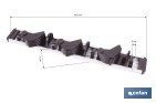 Colgador de escobas y fregonas con 3 soportes y 4 ganchos | Organizador de pared fuerte, práctico y ajustable - Cofan