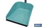 Recogedor fijo con borde de goma | Mango Metálico | Color: Verde agua - Cofan