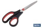 Tijeras multiusos con mango bimaterial | Hojas de acero inoxidable | Adecuadas para tela, papel, plástico | Longitud: 21,5 cm - Cofan