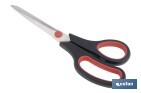 Tijeras multiusos con mango bimaterial | Hojas de acero inoxidable | Adecuadas para tela, papel, plástico | Longitud: 21,5 cm - Cofan