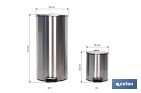 Cubo de basura de acero con pedal y cubo interior | Papelera metálica para baño y cocina | Recubrimiento antihuellas | Disponible en diferentes capacidades - Cofan