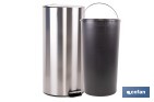Cubo de basura de acero con pedal y cubo interior | Papelera metálica para baño y cocina | Recubrimiento antihuellas | Disponible en diferentes capacidades - Cofan