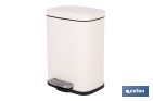 Cubo de basura beige con pedal y cubo interior | Papelera metálica para baño y cocina con cierre suave | Recubrimiento antihuellas | Disponible en diferentes capacidades - Cofan