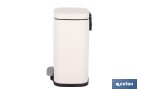 Cubo de basura beige con pedal y cubo interior | Papelera metálica para baño y cocina con cierre suave | Recubrimiento antihuellas | Disponible en diferentes capacidades - Cofan