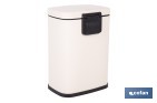 Cubo de basura beige con pedal y cubo interior | Papelera metálica para baño y cocina con cierre suave | Recubrimiento antihuellas | Disponible en diferentes capacidades - Cofan