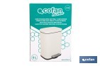 Cubo de basura beige con pedal y cubo interior | Papelera metálica para baño y cocina con cierre suave | Recubrimiento antihuellas | Disponible en diferentes capacidades - Cofan
