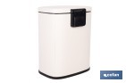 Cubo de basura beige con pedal y cubo interior | Papelera metálica para baño y cocina con cierre suave | Recubrimiento antihuellas | Disponible en diferentes capacidades - Cofan