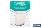 Cubo de basura beige con pedal y cubo interior | Papelera metálica para baño y cocina con cierre suave | Recubrimiento antihuellas | Disponible en diferentes capacidades - Cofan
