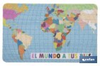 FELPUDO ENTRADA "EL MUNDO A TUS PIES" | ADECUADO PARA INTERIOR Y EXTERIOR | MATERIAL RESISTENTE | BASE ANTIDESLIZANTE | DISEÑO CON MAPAMUNDI | MEDIDAS: 40 X 60 CM