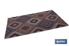 Felpudo de entrada con diseño abstracto de rombos | Material resistente | Base antideslizante | Adecuado para interior y exterior | Medidas: 50 x 70 cm - Cofan
