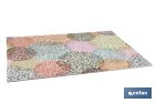 Felpudo de entrada con diseño abstracto de círculos multicolor | Material resistente | Base antideslizante | Diseño abstracto con círculos multicolor | Adecuado para interior y exterior | Medidas: 50 x 70 cm - Cofan