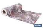 ROLLO DE ALFOMBRA VINÍLICA SEMIRRÍGIDA DE IMPRESIÓN DIGITAL: AZULEJOS GEOMÉTRICOS DE COLORES | RESISTENTE PARA SUELOS INTERIORES Y EXTERIORES CUBIERTOS