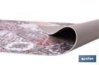 Rollo de alfombra vinílica semirrígida de impresión digital: Azulejos geométricos de colores | Resistente para suelos interiores y exteriores cubiertos - Cofan
