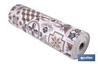 Rollo de alfombra vinílica semirrígida de impresión digital: Mosaicos cerámicos | Resistente para suelos interiores y exteriores cubiertos - Cofan