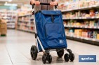 Carro de la compra plegable con 6 ruedas | Chasis de aluminio | Bolsa de 53 litros | Bolsillo para congelados | Mango ajustable | Disponible en varios colores - Cofan