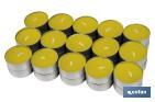 PACK DE 30 VELAS TEA LIGHT DE CITRONELA AMARILLAS | MÁS DE 4 HORAS DE DURACIÓN