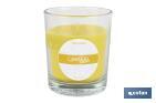 VELAS AROMÁTICAS DE CITRONELA EN VASO | COLOR: AMARILLO | 28 HORAS DE DURACIÓN