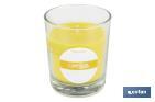 Velas aromáticas de citronela en vaso | Color: Amarillo | 28 horas de duración - Cofan