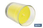 Velas aromáticas de citronela en vaso | Color: Amarillo | 28 horas de duración - Cofan