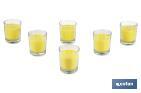 Velas aromáticas de citronela en vaso | Color: Amarillo | 28 horas de duración - Cofan