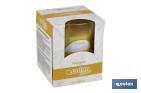 Velas aromáticas de citronela en vaso | Color: Amarillo | 28 horas de duración - Cofan