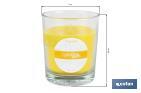 Velas aromáticas de citronela en vaso | Color: Amarillo | 28 horas de duración - Cofan