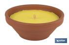 VELAS AROMÁTICAS DE CITRONELA EN RECIPIENTE DE TERRACOTA | DURACIÓN: 20 HORAS